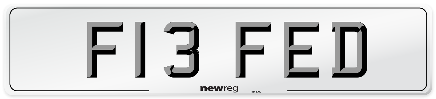 F13 FED Number Plate from New Reg